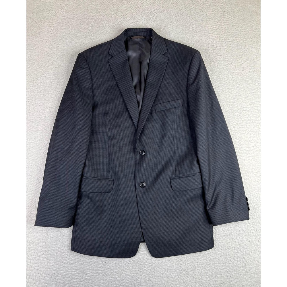 Michael Kors Suit Jacket Mens 18R (36R) Gray Check Wool Classic Fit 2 Button